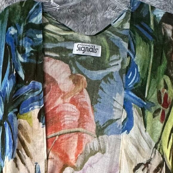 Signals Boho Tassel Hem 100% Modal Kimono Women One Size Large Scale Floral - Picture 3 of 12